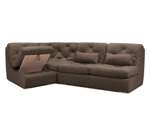 Модульный угловой диван Борнео со спальным местом, велюр