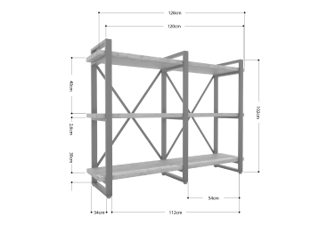 Стеллаж Айсберг Лофт 120х102-3 черный