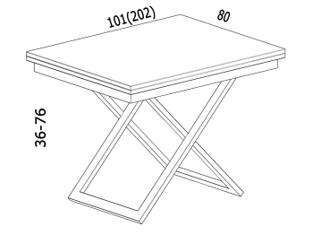 Стол трансформер Cross (золото)