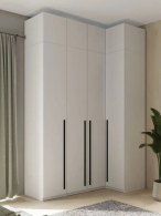 Угловые шкафы, Угловой шкаф для одежды распашной с ящиками и антресолью, София, 2600х1700х900мм