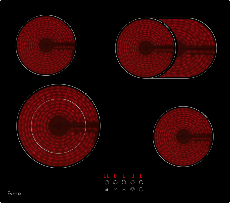 Встраиваемые варочные панели, Варочная панель электрическая EVELUX HEV 642 B