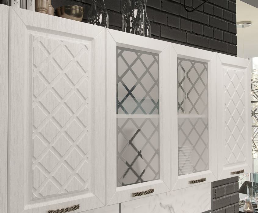 Кухонные гарнитуры, Кухня Агава 2,0 м Акация Белая/Аква МДФ