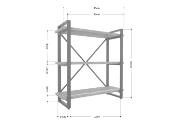Стеллаж Айсберг Лофт 80х102-2 белый