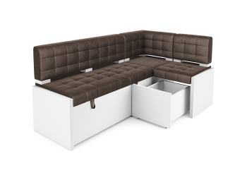 Диван угловой кухонный Ганновер (Бархат) 176х82х104 см