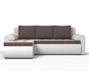 Угловой диван Ванкувер левый, экокожа/велюр