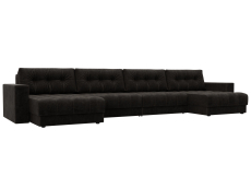 Дизайнерские диваны для гостиной, Диван П-образный с декором Лига-049 НПБ Лонг, велюр BRUT