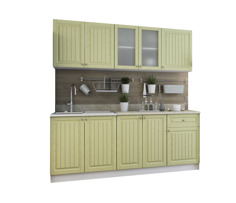 Кухонные гарнитуры, Кухня Хозяюшка 2,0 м Фисташка МДФ