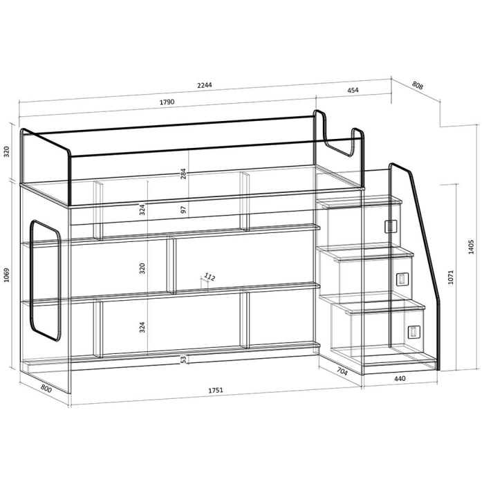 Кровати-чердаки, Кровать чердак Легенда 43.3.1
