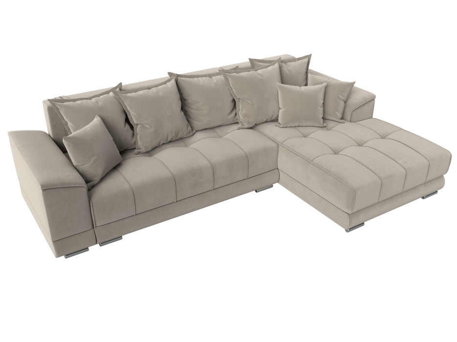 Диваны угловые в гостиную, Угловой диван НордСтар правый угол, микровельвет