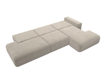 Диван угловой Лига-036 Модерн Лонг правый угол, микровельвет