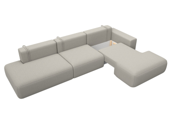 Диван угловой Лига-036 НПБ Модерн Лонг правый угол, рогожка Амур