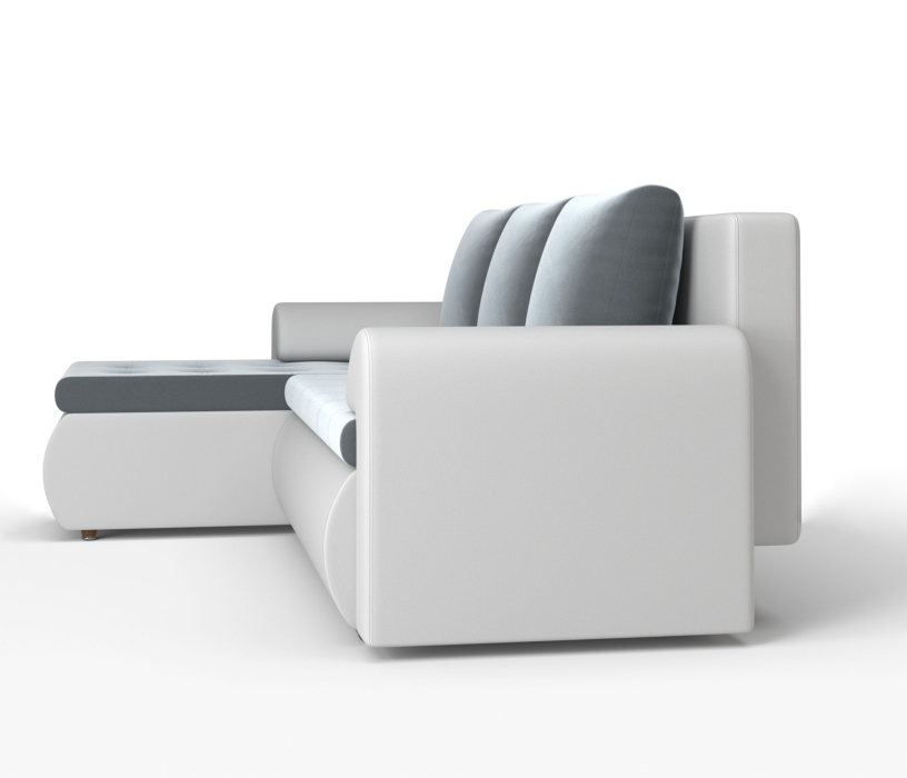 Диваны угловые в гостиную, Угловой диван Ванкувер левый, экокожа/велюр