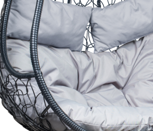 Подвесное кресло Leset Рико, каркас Черный, подушка Светло-серая