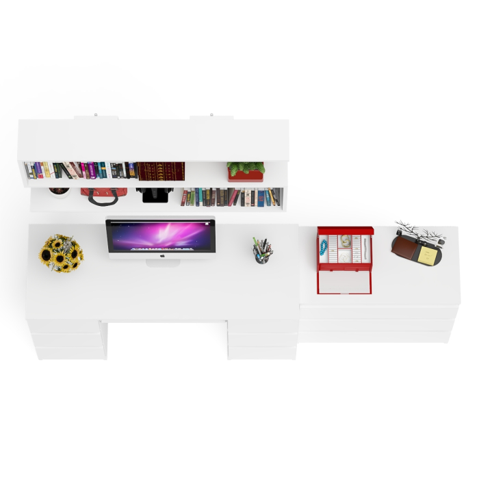 Домашние кабинеты, Комод Мори три ящика МК-800 и стол компьютерный Мори МС-2 с полкой 1200