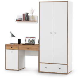Письменный стол с полкой и шкафом Вуди