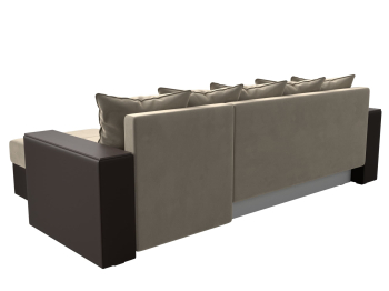 Диван угловой Дубай Лайт, микровельвет/экокожа, правый угол