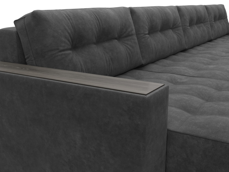 Дизайнерские диваны для гостиной, Диван П-образный с декором Лига-049 НПБ Лонг, велюр BRUT