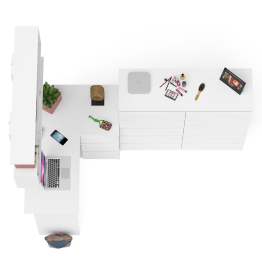 Набор мебели из углового компьютерного стола Мори МС-16 правого с книжной полкой и комода МК1200.10