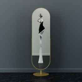 Дизайнерское напольное зеркало GENGLASS Ozevis в металлической раме