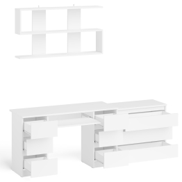 Комод Мори три ящика МК-800 и стол компьютерный Мори МС-2 с полкой 1200