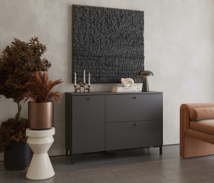 Комод Тренд СБ-3447 2 ящика, 1 дверь Диамант серый