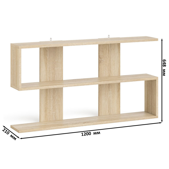 Домашние кабинеты, Полка Мори 1200 с письменным столом Мори МС-2 и комодом на восемь ящиков