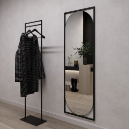 Дизайнерское настенное напольное зеркало GENGLASS Kvaden L в металлической раме