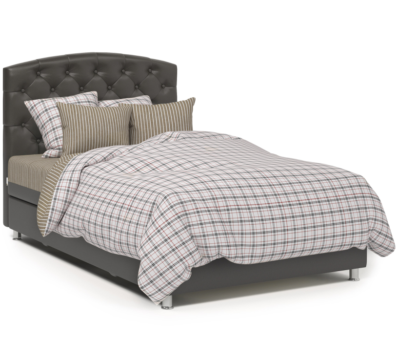 Мягкая кровать, Кровать тахта Премиум 140 с подъемным механизмом, рогожка / экокожа