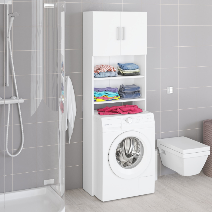 Пеналы, Шкаф для стиральной машинки в ванную с полками и дверками РВК