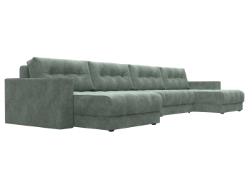 Диван П-образный с декором Лига-049 НПБ Лонг, велюр BRUT