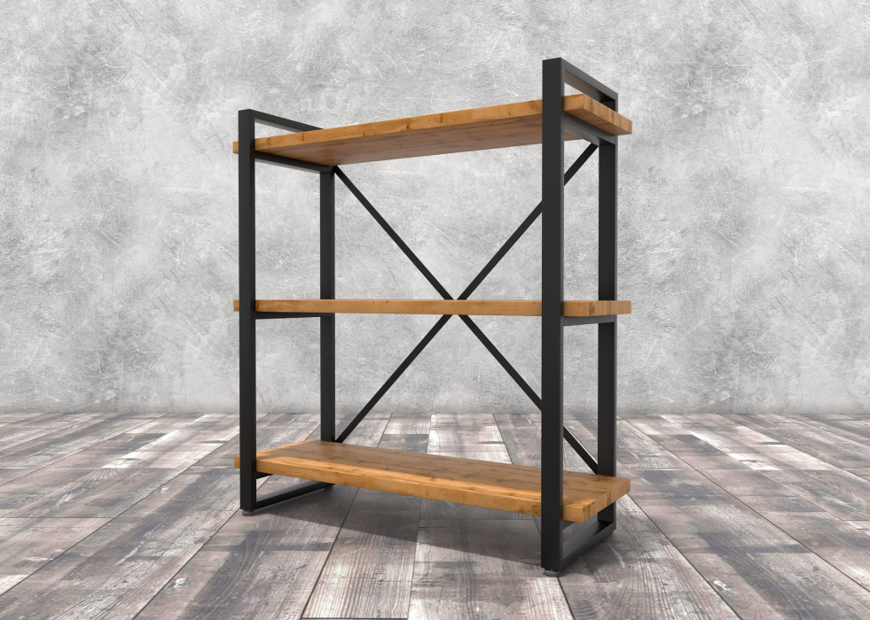 Стеллажи, Стеллаж Айсберг Лофт 80х102-2 черный