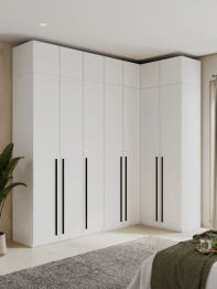 Угловой шкаф для одежды распашной с ящиками и антресолью, София, 2600х2500х1300мм