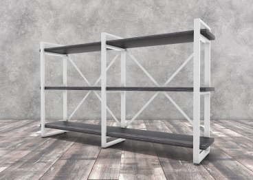 Стеллаж Айсберг Лофт 160х102-3 белый