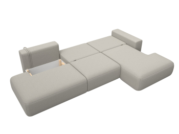 Диван угловой Лига-036 НПБ Модерн Лонг правый угол, рогожка Амур