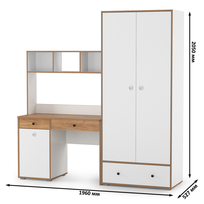 Офисная мебель, Компьютерный стол и шкаф Вуди