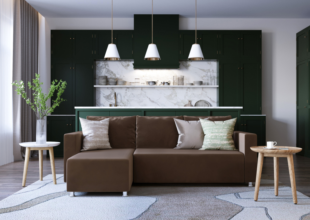 Диваны угловые в гостиную, Угловой диван Каир Lux 2 универсальный велюр