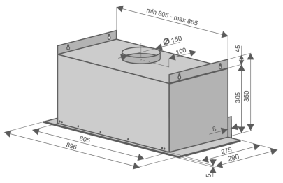 Кухонная вытяжка Navi Black Glass 90