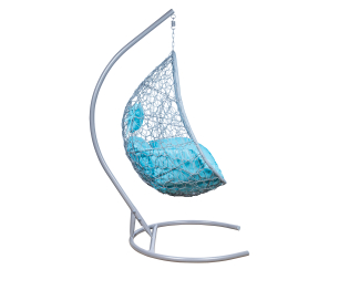 Подвесное кресло Leset Ажур, каркас Серый металлик, подушка Бирюза яркая