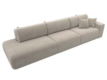 Диван прямой Лига-036 Модерн Лонг подлокотник справа, микровельвет