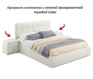 Мягкая кровать Selesta 1600 с матрасом ГОСТ с подъемным механизмом