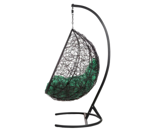 Подвесное кресло Tropica Black Зеленая подушка