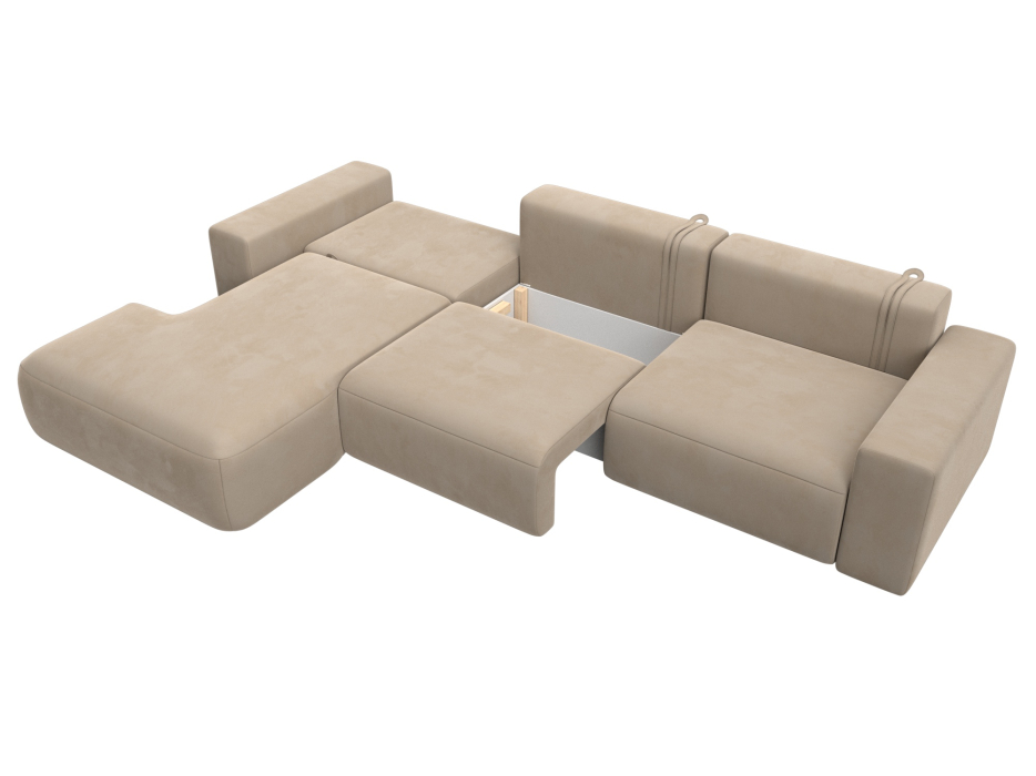 Диваны угловые в гостиную, Диван угловой Лига-036 Классик Лонг левый угол, велюр