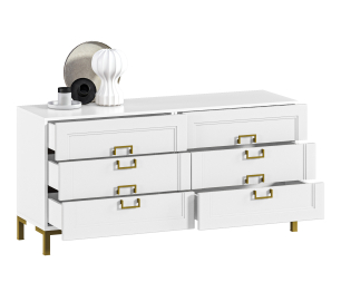 Комод Ассоль СБ-3435 Белый/МДФ Белый