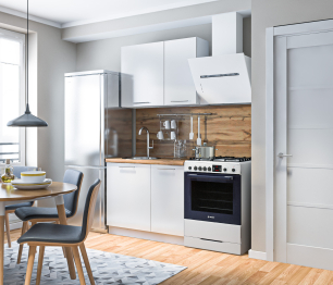 Кухонный гарнитур Регина Белый/Анна МДФ Белый глянец 1 м