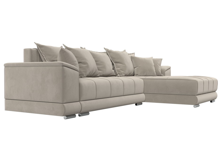 Диваны угловые в гостиную, Угловой диван НордСтар правый угол, микровельвет