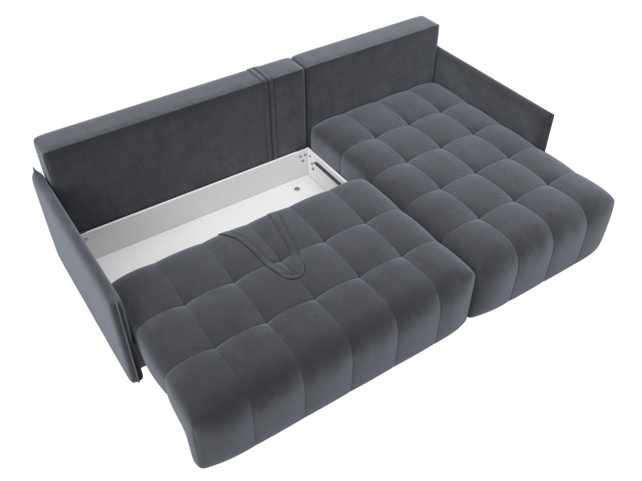 Диваны угловые в гостиную, Диван угловой Лига-054 НПБ угол универсальный, велюр SEVEN