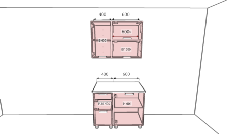 МК Аленушка 1м с 3 ящ. Магнолия