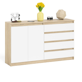 Комод широкий на четыре ящика и две дверки Мори МК1600.1