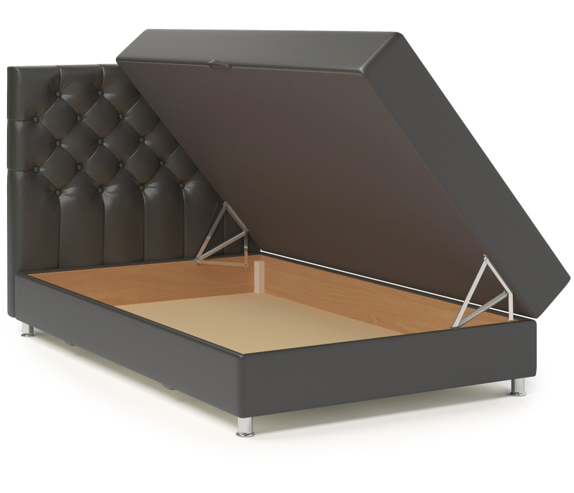 Мягкая кровать, Кровать тахта Шармэль 160 с подъемным механизмом, рогожка / экокожа