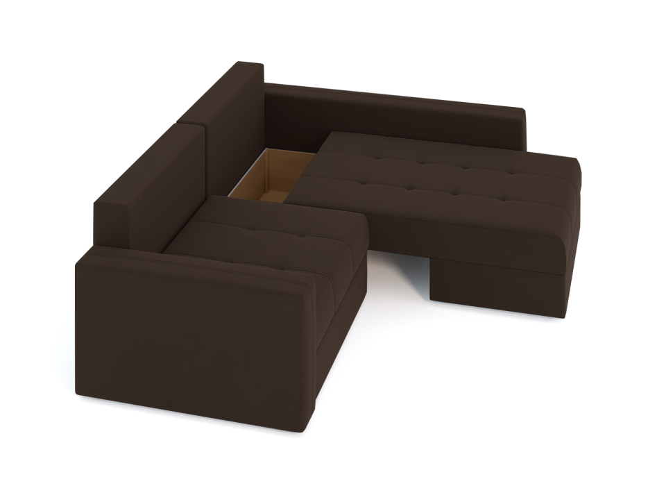 Диваны угловые в гостиную, Диван-кровать угловой Брест 2 секции еврокнижка, велюр